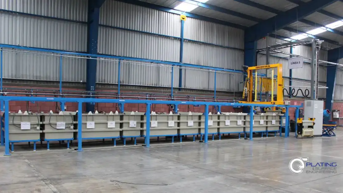 Línea de producción de galvanoplastia de la empresa ePlating. 
